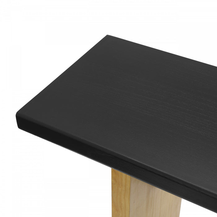 Console de style maison de campagne Emma 150 cm pour entrée - finition noire et brune