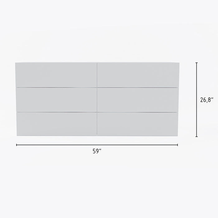 Commode James Nordika à 6 tiroirs - blanche