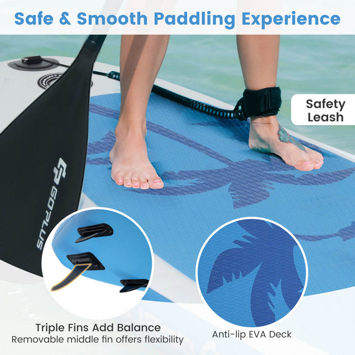 Grand Tableau Gonflable De Sup Goplus, Tableau De Pagaie Portable Avec Des Anneaux 5d