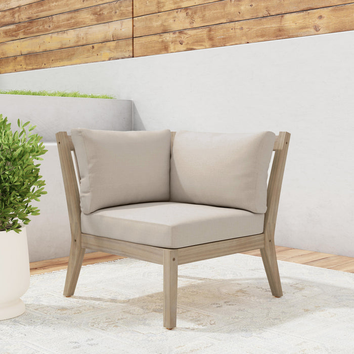 Fauteuil en coin Teagon pour la terrasse à l’extérieur - beige naturel