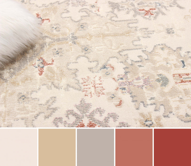 Carpette Rococo ivoire - 5 pi 0 po x 8 pi 0 po  