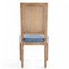 Oliver Solid Wood Rubberwood Dining Chair Set of 2 with Upholstered Seat Cane Backrest and Fluted Legs,Blue | Oliver lot de 2 chaises de salle a manger en bois massif (hevea) avec assise rembourree, dossier en cannage et pieds canneles, bleu
