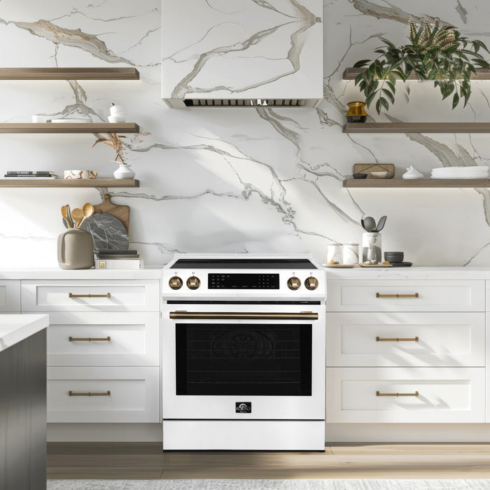 Cuisiniere a induction Donatello Espresso de 30 po, blanche – FFSIN0905-30WHT