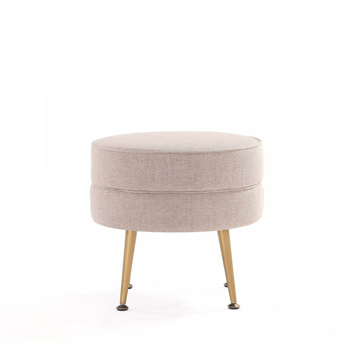 Lot de 2 poufs d’appoint Bailey style milieu du siecle moderne, tissu ble