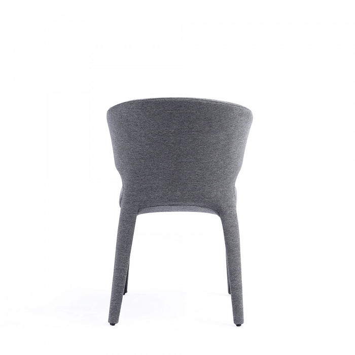 Chaise de salle a manger rembourree Conrad style milieu du siecle en gris - Lot de 4