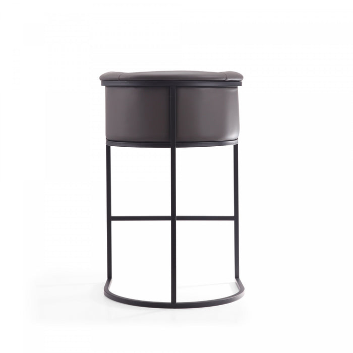 Tabouret de bar rembourre en metal style mid-century moderne Cosmopolitan en graphite - Lot de 2