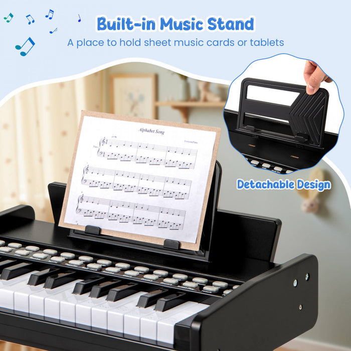 Costway Piano Numerique 25 Touches avec Pupitre, Mode Enseignement, Touches Retroeclairees et Vitesse Reglable - Noir