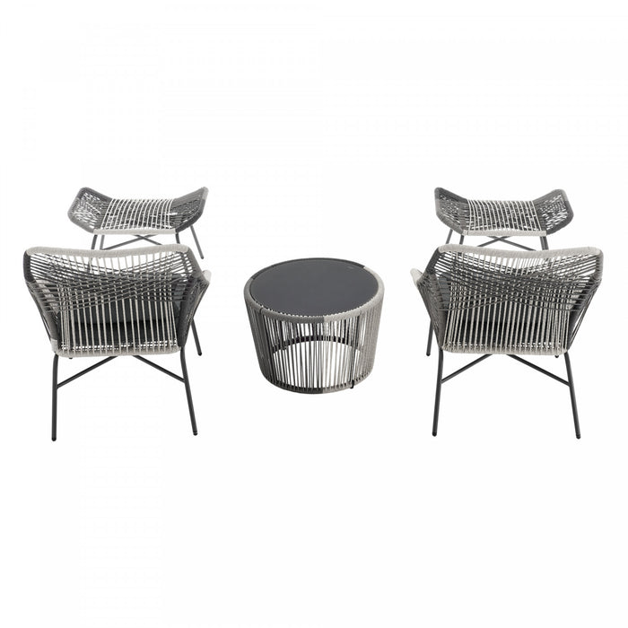 Ensemble de conversation moderne Ashland 5 pieces en gris