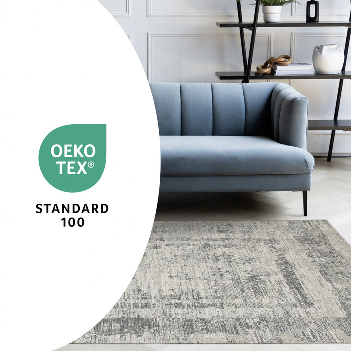 Tapis Kylie bordures gris delave, 5'1\" x 7'7\"