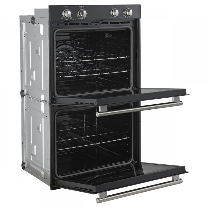 Four double mural electrique Vomero 30 pouces en noir, four a convection de 5 pi³ - FBOEL1324-30BLK