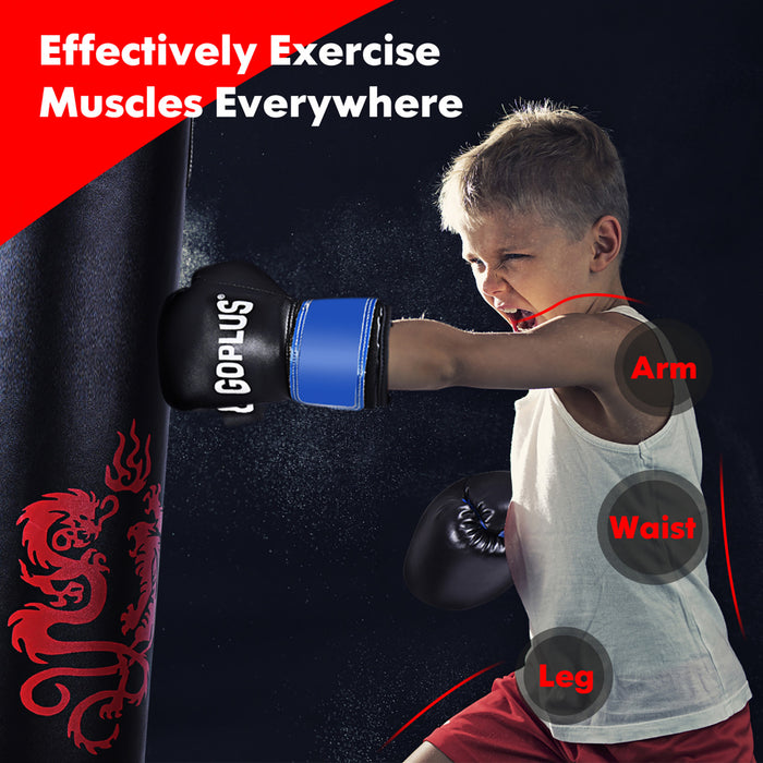 Ensemble De 5 Accessoires De Boxe Pour Enfants, Sac De Boxe Lourd, Gants, Corde A Sauter, Sac De Transport, Crochet De Plafond, Pour Enfants Pour Mma, Kickboxing, Muay Thai, Taekwondo