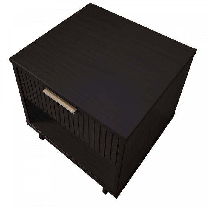 Table de nuit Granville Modern 18\" en noir (1 tiroir) - Lot de 2