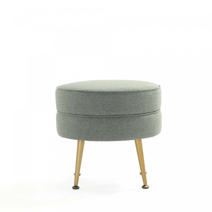 Pouf d’appoint Bailey style milieu du siecle moderne en tissu vert sauge