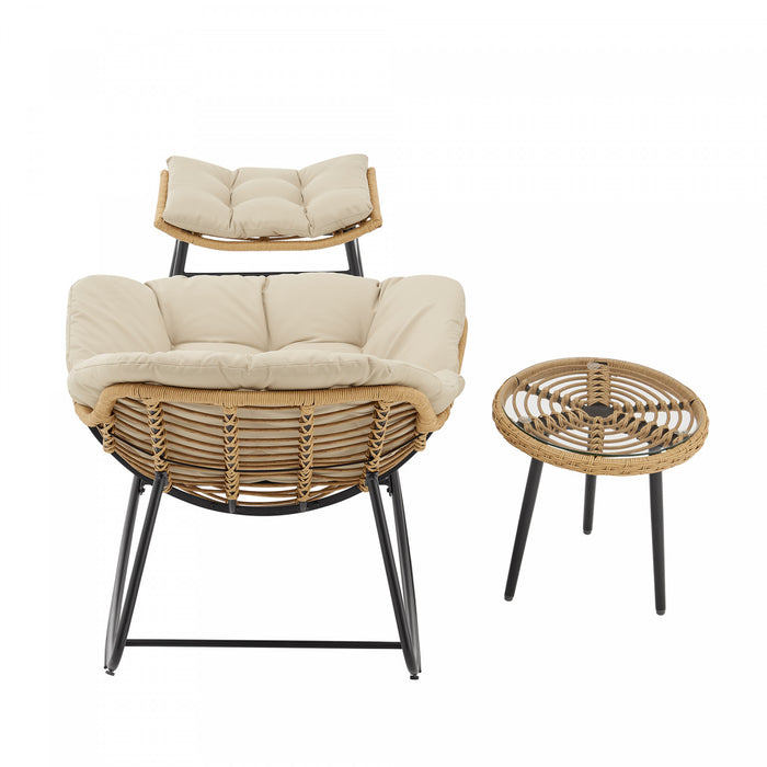 Ensemble de salon moderne Benson 3 pieces avec fauteuils, coloris creme
