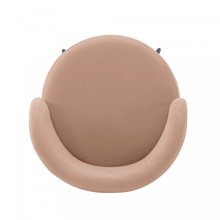 Chaise de salle a manger Kaya en bois moderne et velours coloris nude - Lot de 2