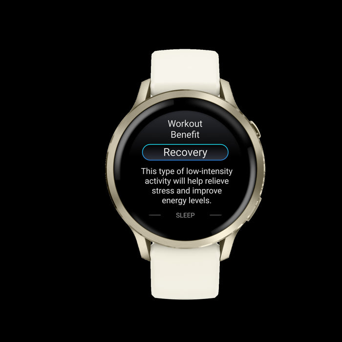 Montre de fitness Garmin Venu 4 41 mm Lunar Gold - Moniteur de sante, suivi GPS, coaching de sommeil, lecture de musique, appels vocaux, longue duree de vie de la batterie