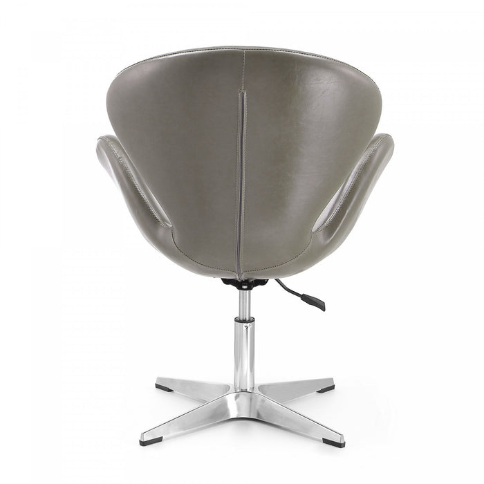 Fauteuil lounge pivotant moderne Raspberry en tissu gris galet - Lot de 2