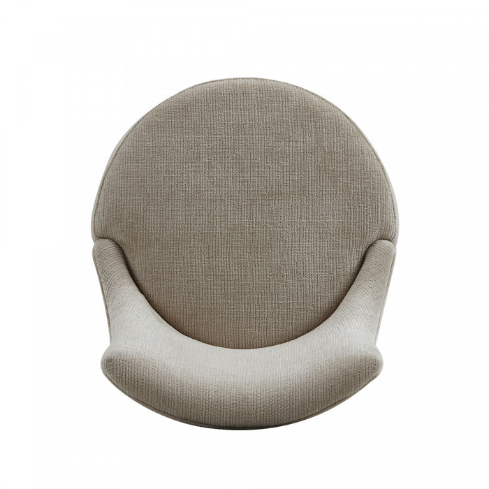 Tabouret de comptoir moderne en bois Lucia avec assise en chenille taupe