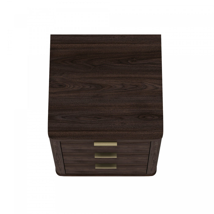 Table de nuit moderne Evelyn 20\" en brun (3 tiroirs)