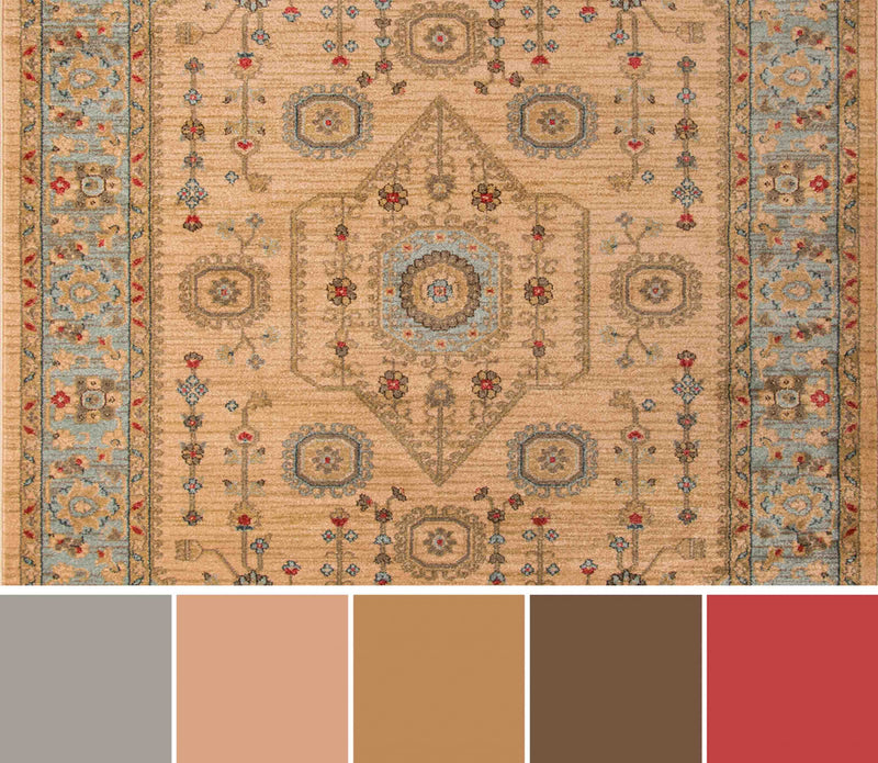 Tapis Traditionnel Lynda 7'10\" x 9'10\" en Ivoire