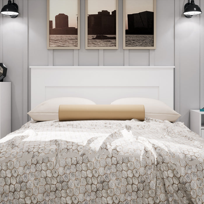 Tête de lit à panneau plat pour grand lit - blanche