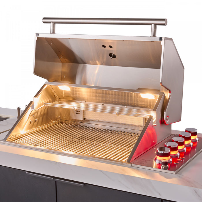 Cuisine d'exterieur Rimini de 62 600 BTU, refrigerateurs de 4,8 pi³, comptoirs blancs – FODKT2575WHT