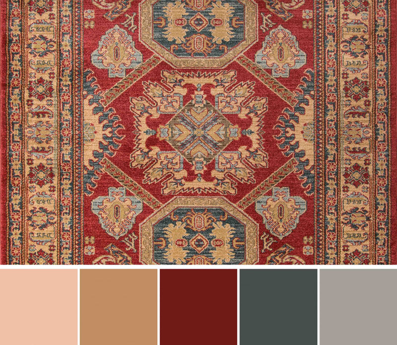 Tapis Traditionnel Aisha 9'3\" x 12'6\" en Rouge
