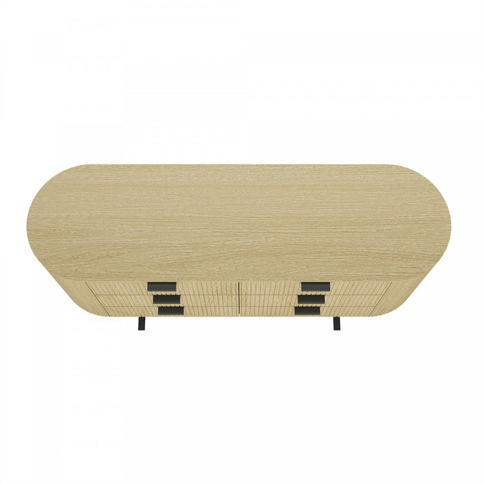 Commode moderne Olivia Manhattan 71\" en chene naturel (6 tiroirs)