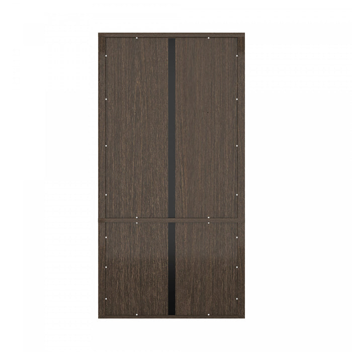 Armoire bibliotheque moderne Rivington 40\" en noyer - Lot de 2