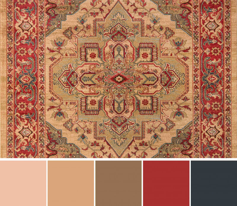 Tapis Traditionnel Lux 5'3\" x 7'6\" en Ivoire