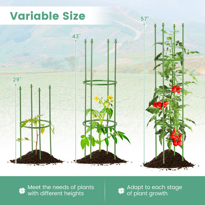 Costway 2-pack Garden Trellis 57\" Support De Plante Et Cages A Tomates Avec Hauteur Reglable