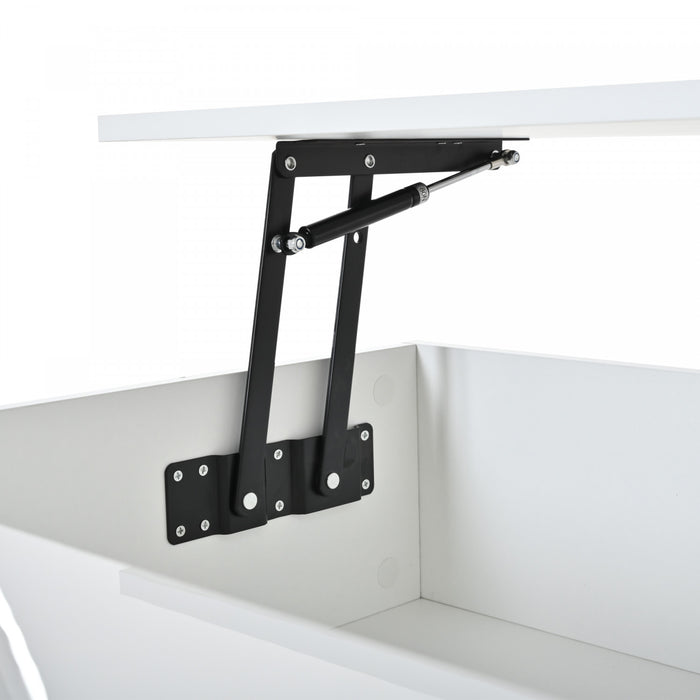 Ethan table basse relevable avec eclairage LED, blanc