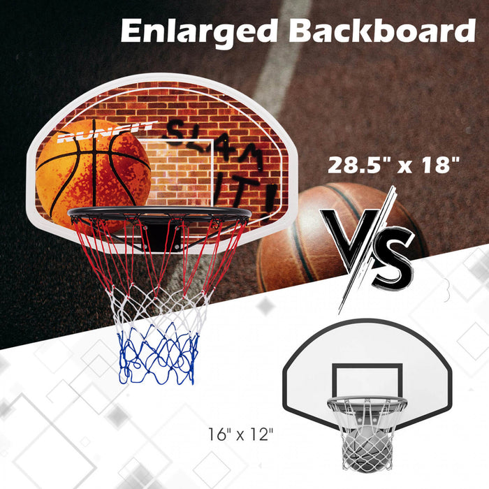 73 X 49cm Mini Panier De Basket-ball, Panneau De Basket-ball Mural, Panneau De Basket-ball Portable Et Combine De Bord, Sports D'interieur Et D'exterieur Convenant Aux Adultes Et Aux Enfants