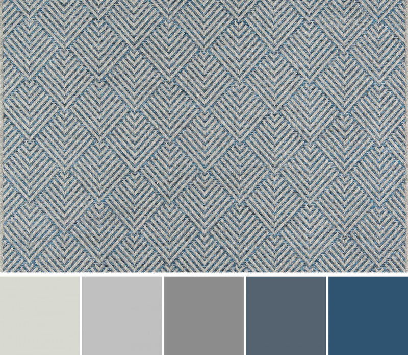 Tapis Contemporain Laura 6'7\" x 9'6\" en Bleu