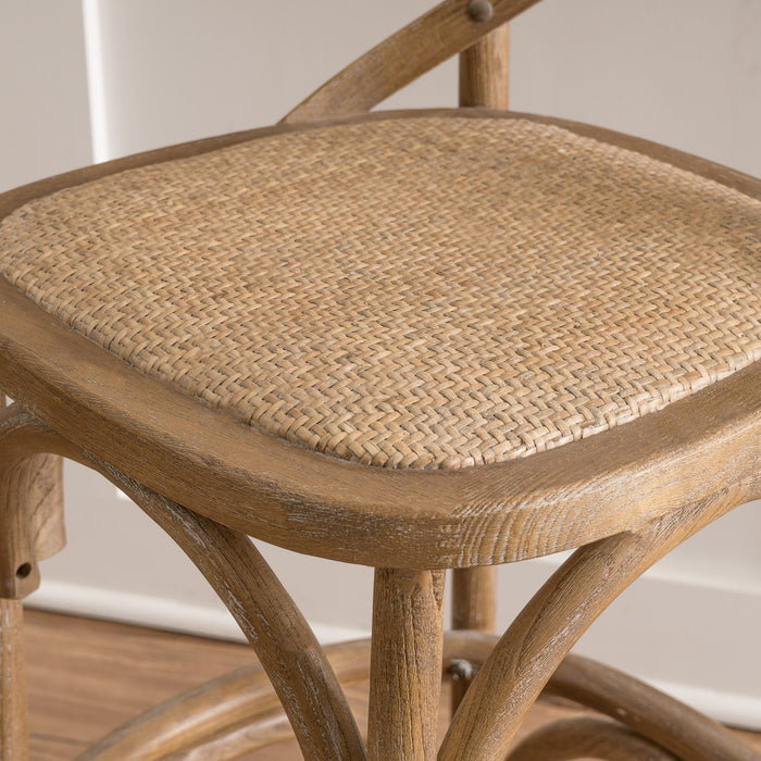 Tabouret Roxy de hauteur comptoir en bois massif - gris