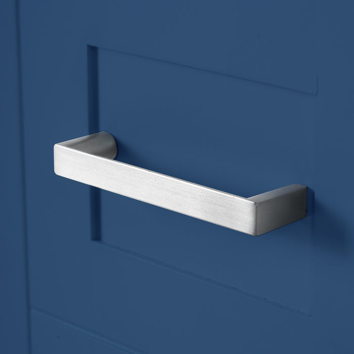 Savannah Meuble de salle de bain 30 pouces avec vasque en ceramique et armoire de rangement spacieux, Bleu marine