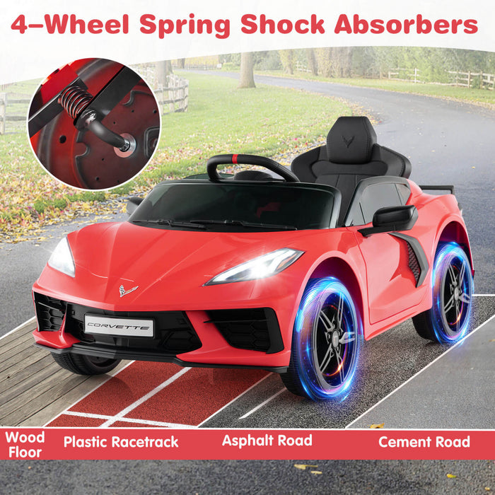 Costway 12v Electrique Enfants Rouler Sur La Voiture Avec Telecommande Sans Fil Connexion Lumieres Rouge