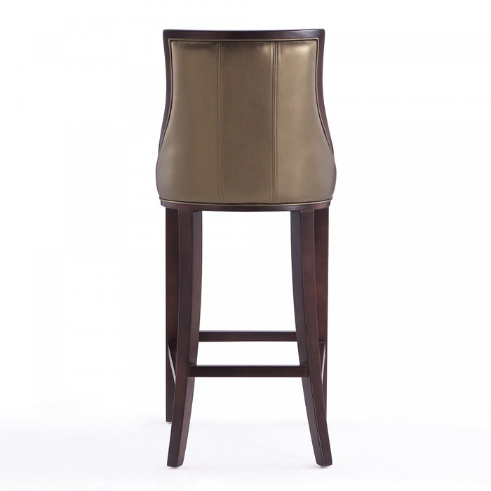 Tabouret de bar traditionnel en bois avec assise rembourree Fifth Avenue, bronze - Lot de 3