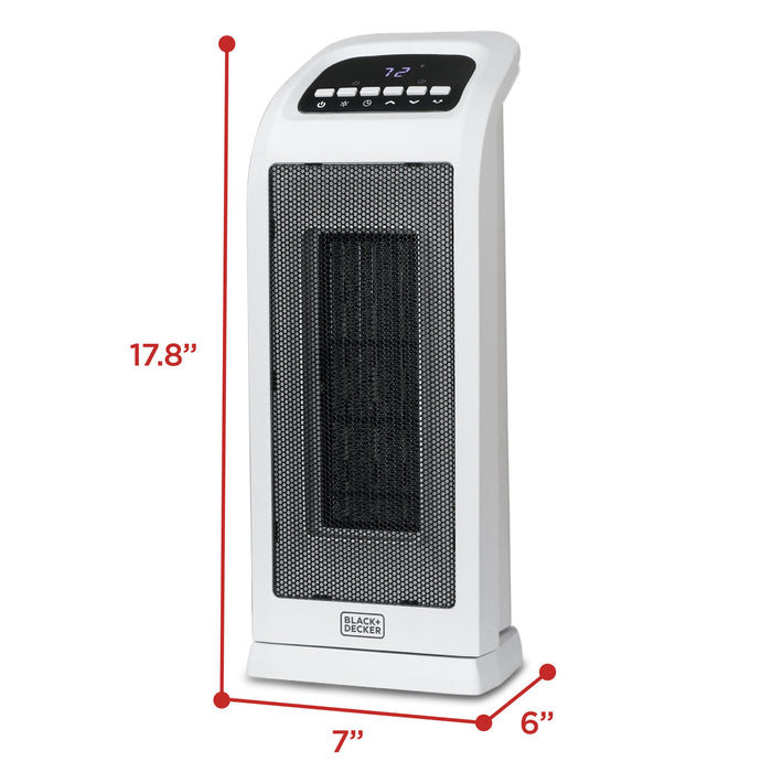 Radiateur tour oscillant Black+Decker de 18,7 po avec éléments en céramique et télécommande