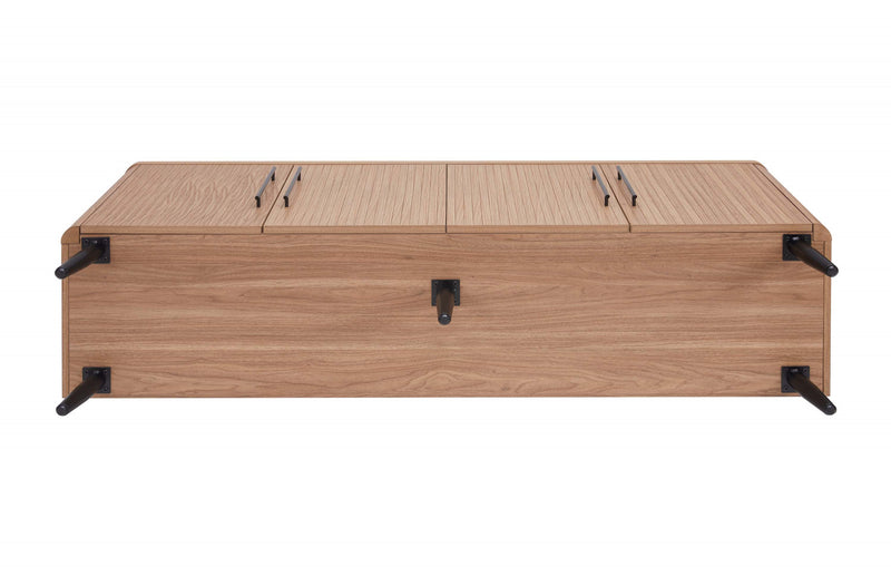 Buffet Jodie mi-siecle moderne a cannelures de 165 cm en erable