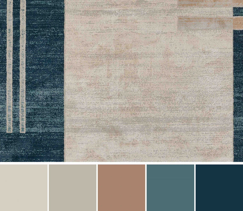 Tapis Contemporain Sorelle 2'2\" x 7'7\" en Bleu