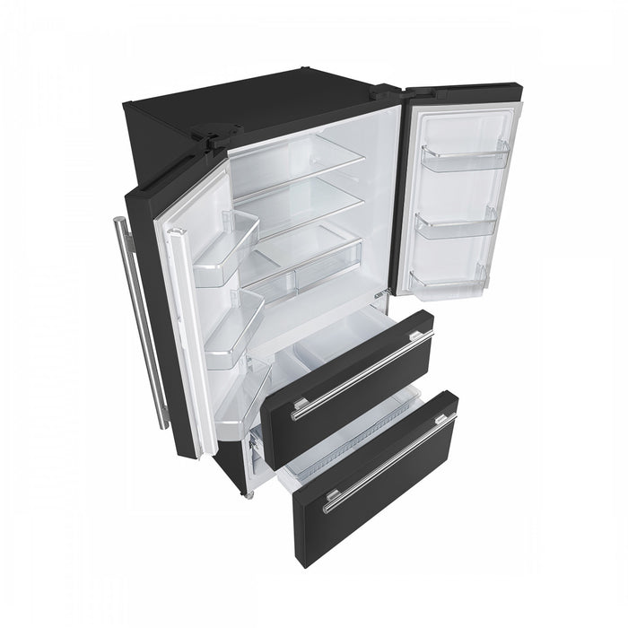 Refrigerateur Espresso Moena de 36 po a portes francaises, noir, 19,2 pi³ – FFRBI1820-36BLK