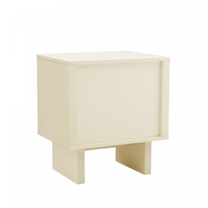 Table de nuit Ella Modern 20\" en creme (1 tiroir)