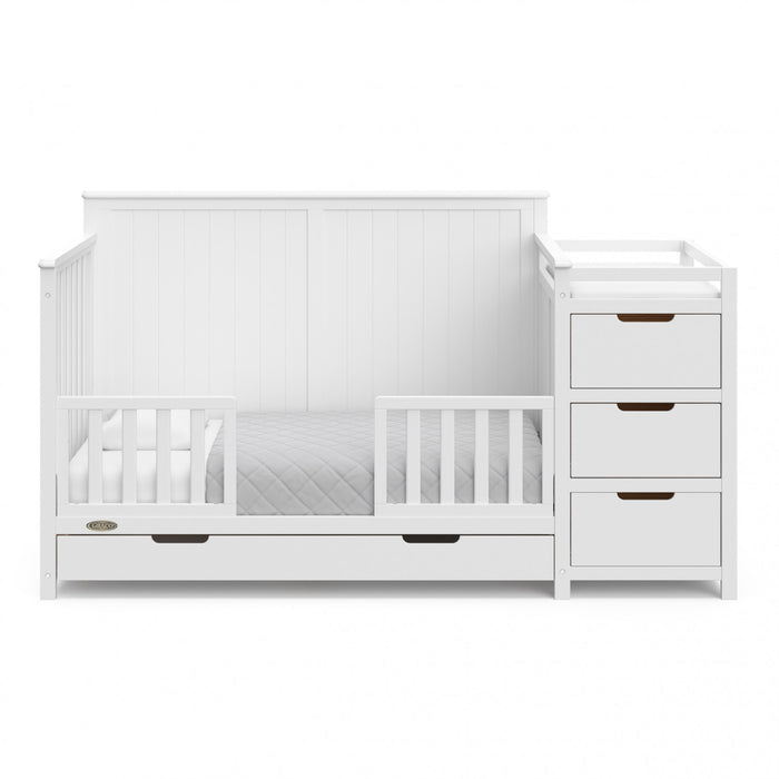 Graco Hadley Lit de bebe convertible 5-en-1 avec table a langer et tiroir - Blanc