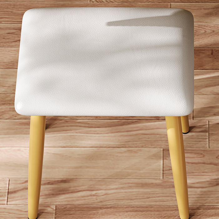 Victoria Ensemble de coiffeuse 7 tiroirs avec miroir LED et pieds en metal, Brun Jaune