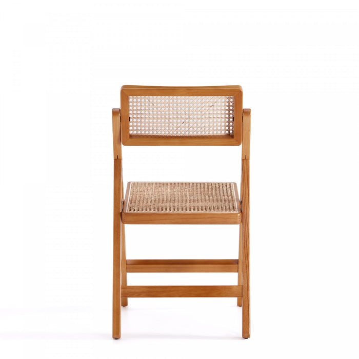Chaise pliante en bois style industriel Pullman, coloris naturel - Lot de 4