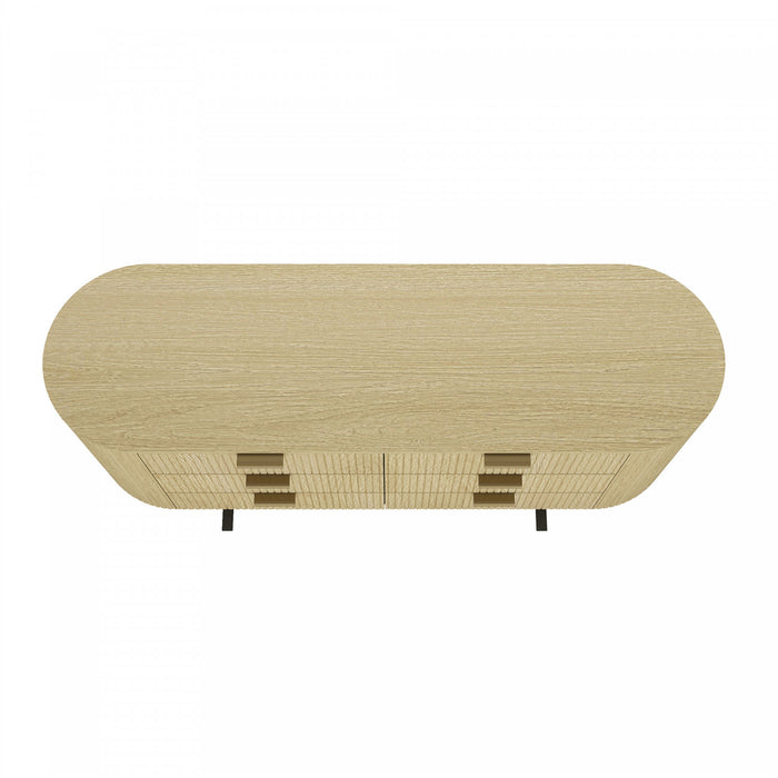 Commode Olivia Manhattan Moderne 71\" en chene naturel (6 tiroirs)