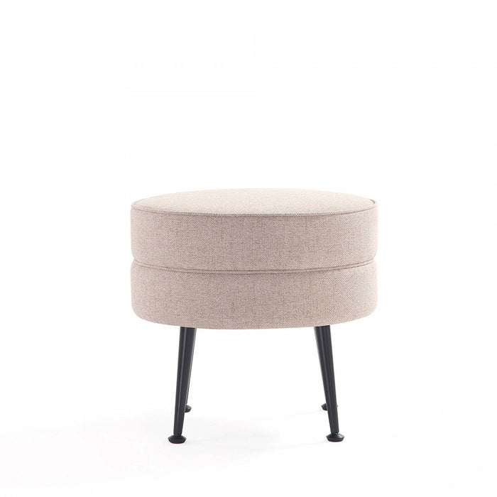 Lot de 2 poufs d’appoint rembourres style mid-century modern Bailey en coloris ble