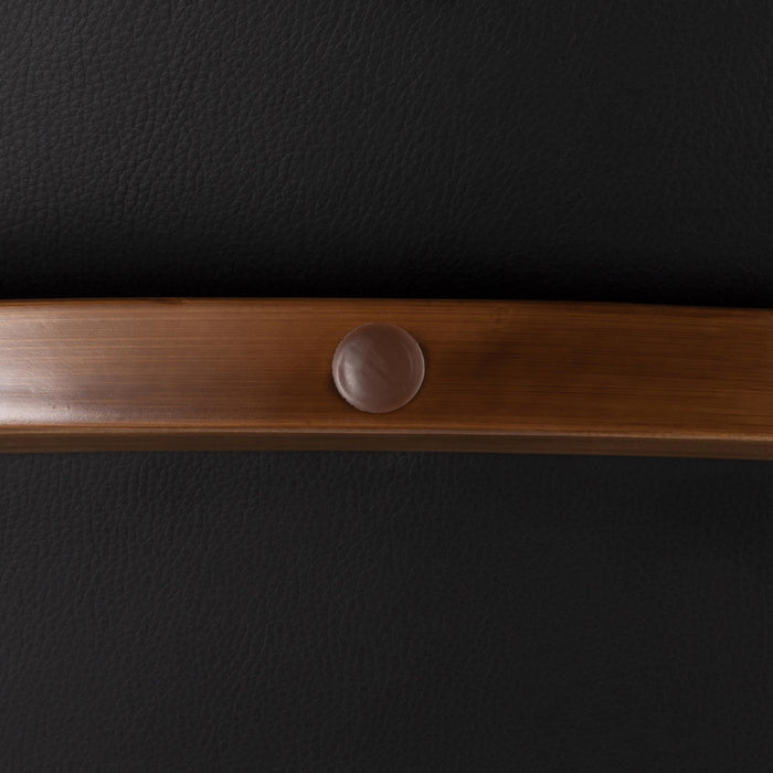 Chaise de salle à manger de style du milieu du 20e siècle Cosmo en similicuir - noyer et noir