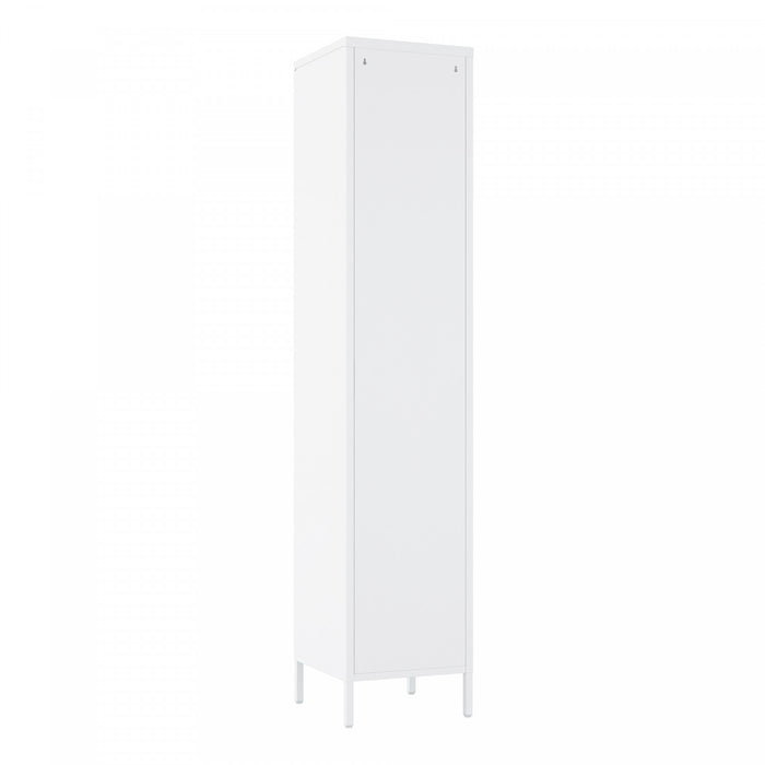 Armoire de rangement moderne Naomi 15\" en metal, blanc
